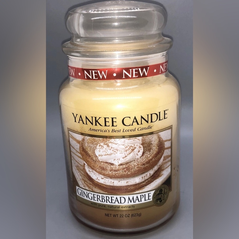 Yankee Candle GINGERBREAD MAPLE 22 Oz Large Single Wick Jar Food Spice